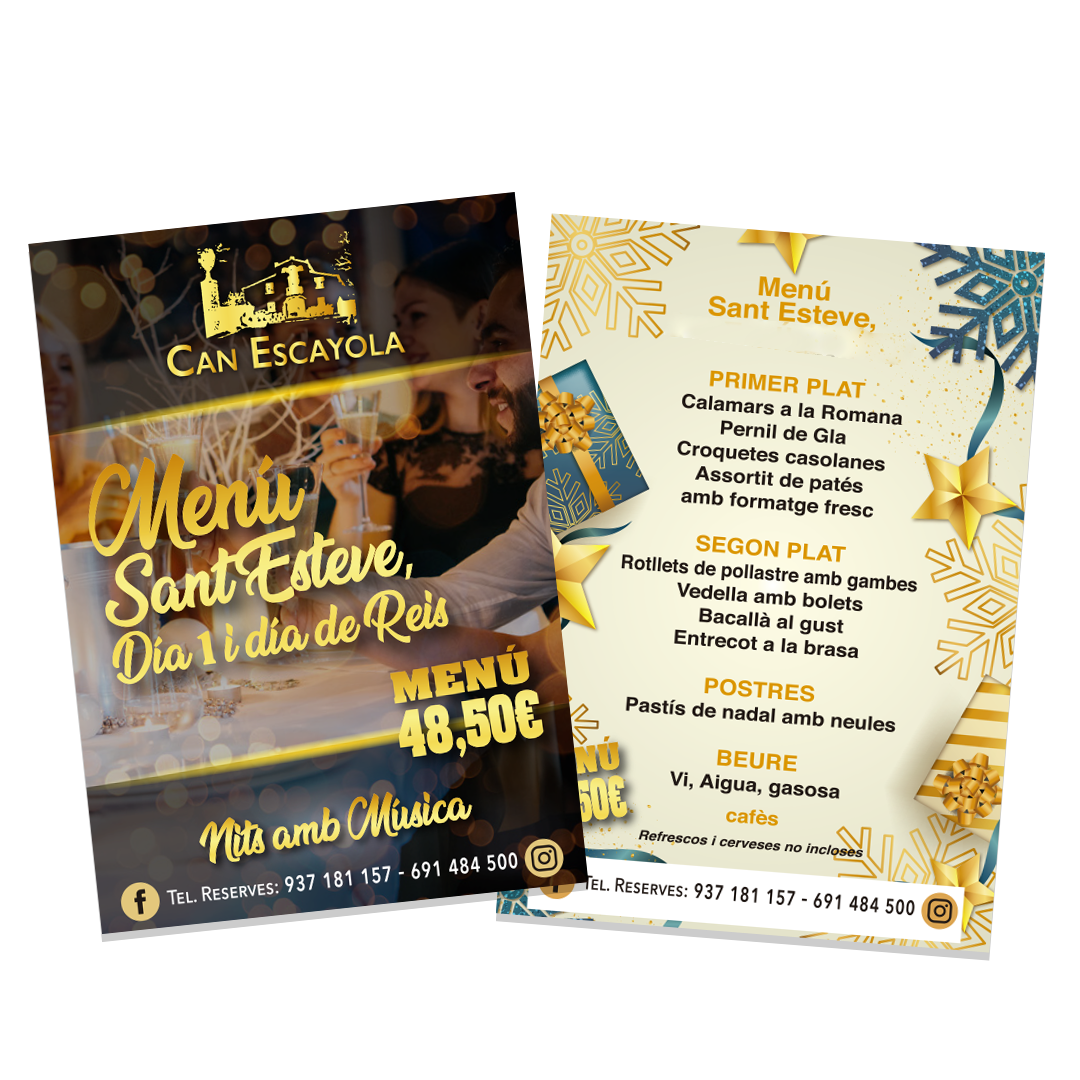 Menú Sant Esteve, Dia 1 i Dia de Reis